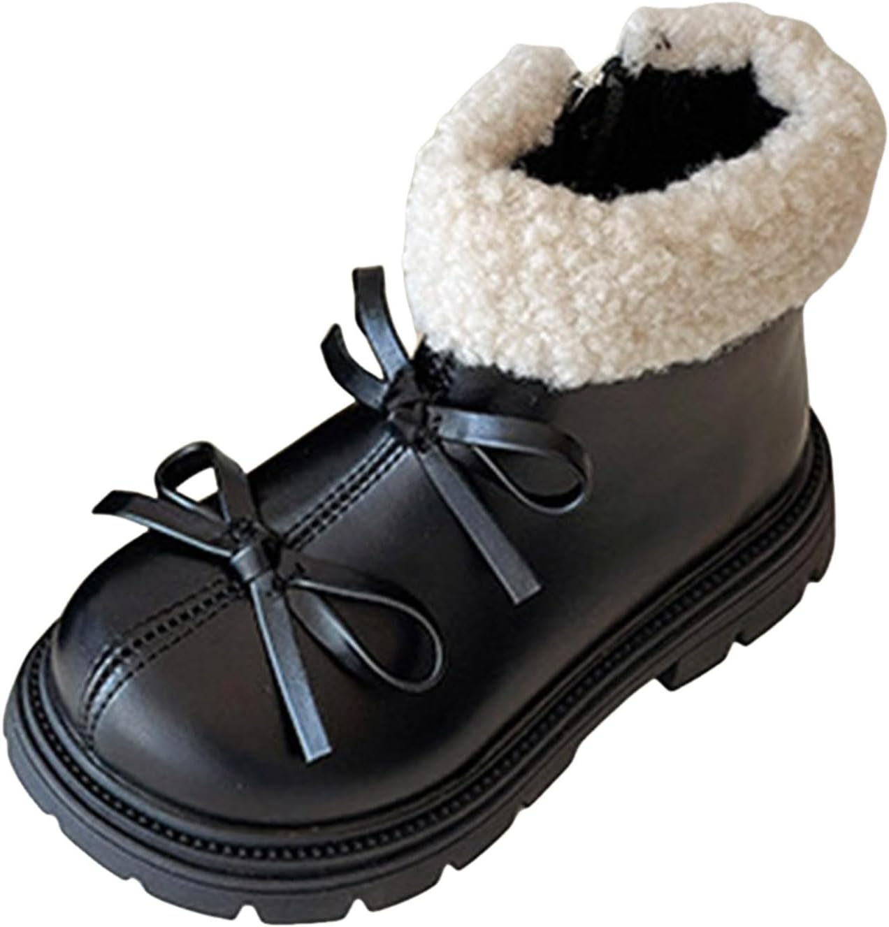 

Детские ботинки IWIHMIV для девочек с короткой голенью, удобные детские ботиночки для малышей, повседневные, с нескользящей подошвой, теплые для верховой езды, с боковой молнией, Black