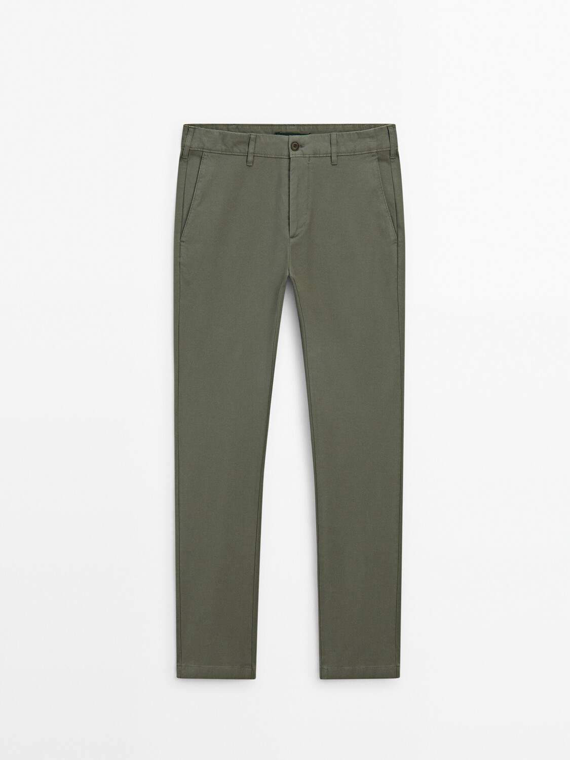 

Брюки узкого кроя из микроткани Massimo Dutti, зеленый