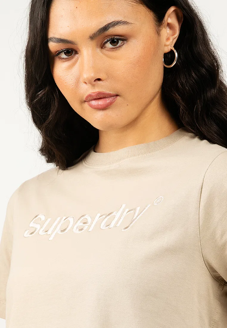 Футболка с вышитым логотипом, свободный крой, Core Logo Superdry, серый — фото 3