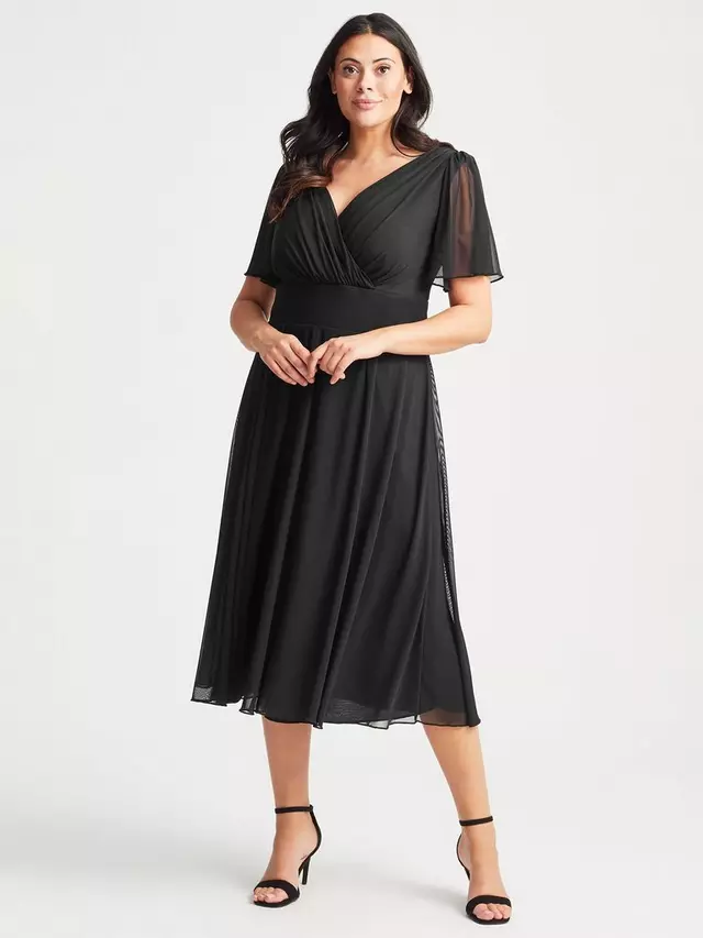 

Платье Scarlett & Jo Victoria Angel Sleeve Midi, черный