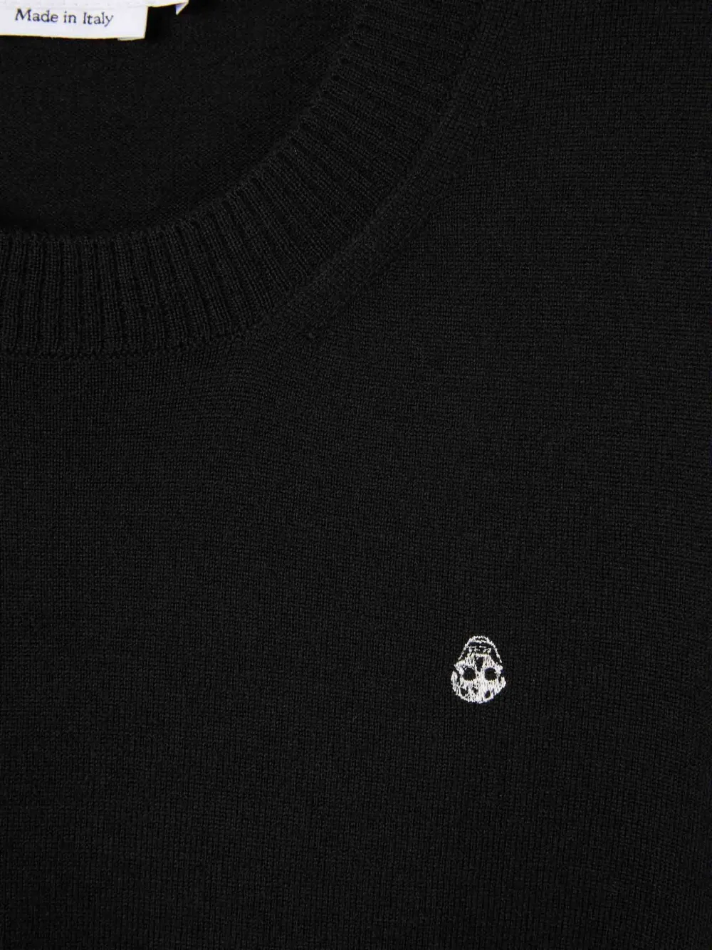 Свитер с круглым вырезом и декором Skull Alexander McQueen, черный — фото 3