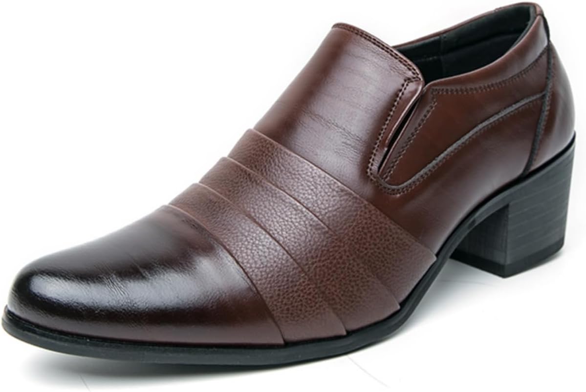 

Мужские туфли на массивном каблуке, стильная официальная обувь- идеально для деловых ужинов, рабочих дней и ежедневных поездок Khwfjas, коричневый