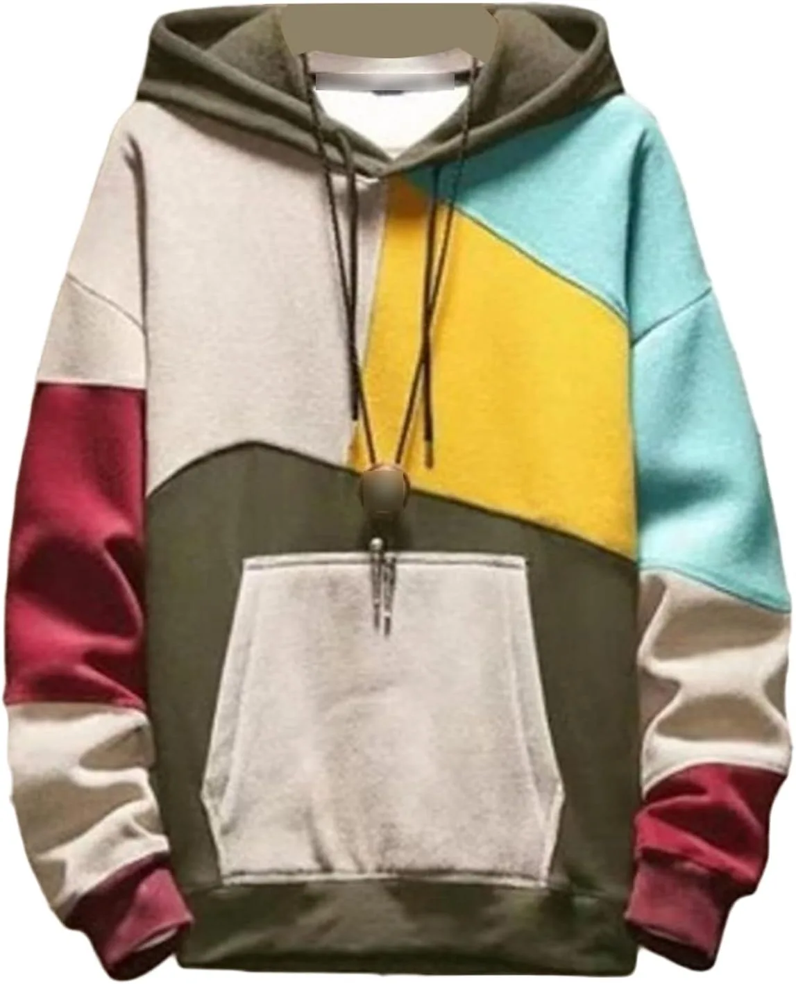 

Мужская худи Maiyifu-GJ с пэчворком и цветными блоками