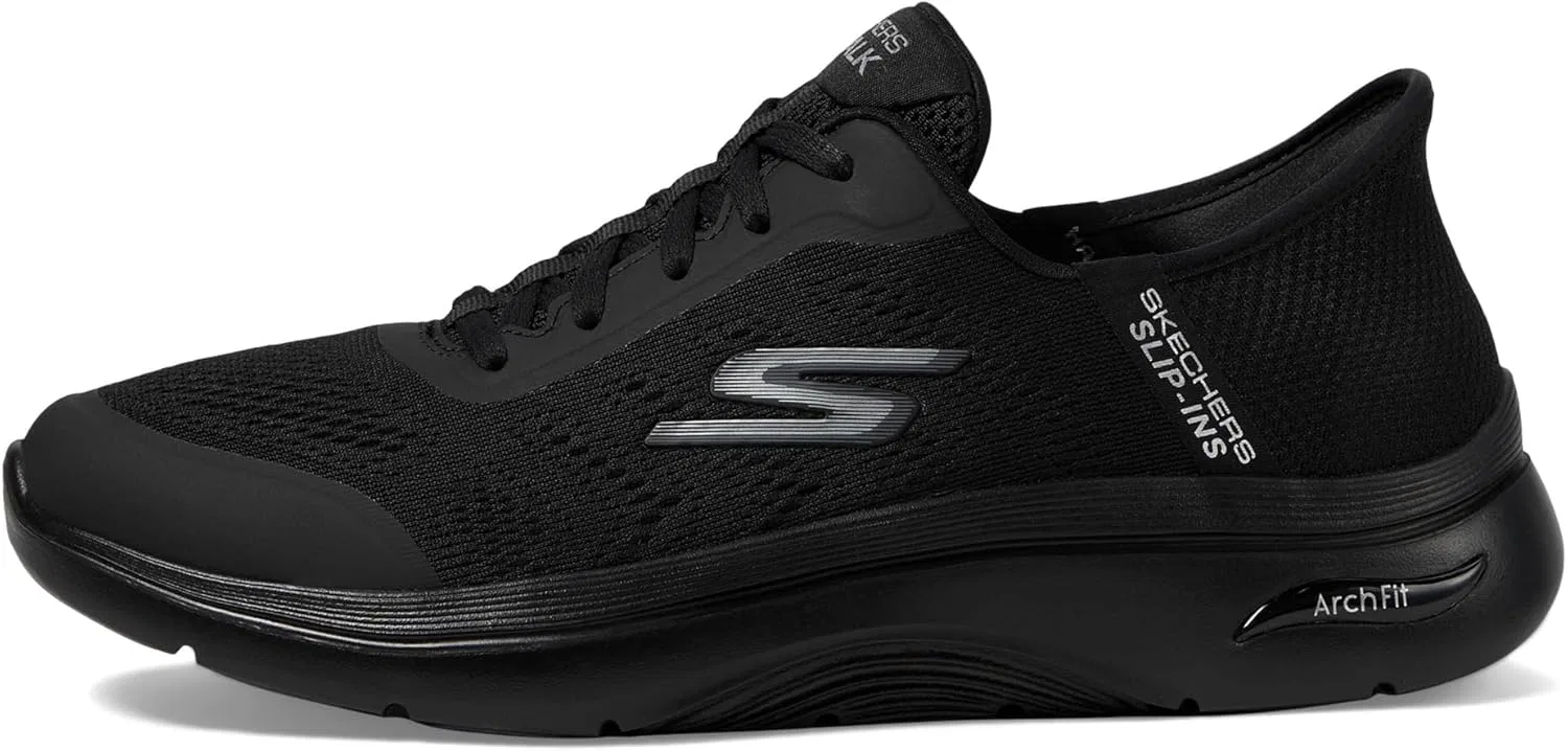 Мужские широкие слипоны Skechers Go Walk Arch Fit 2.0 Simplicity 2, Black Textile Synthetic — фото 4