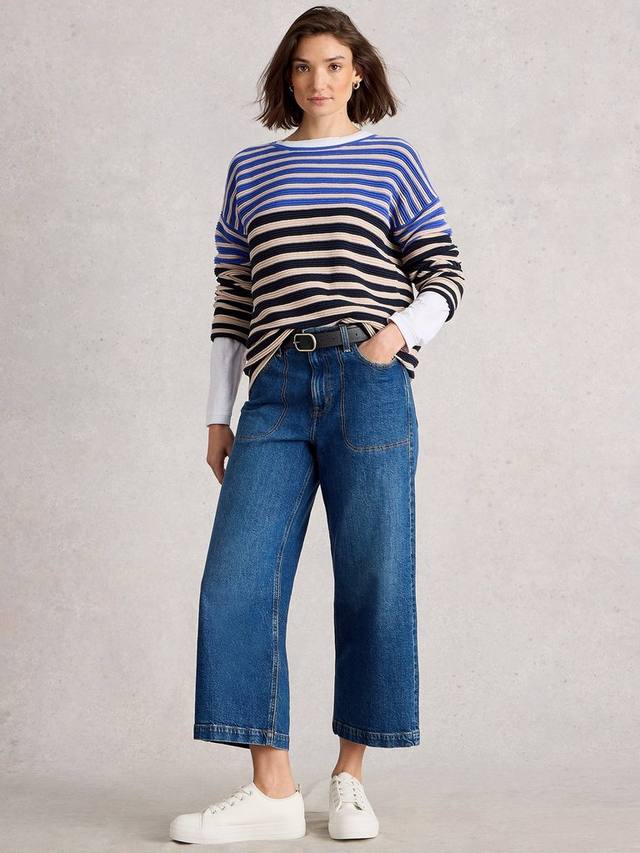 

Джемпер Jana Organic Cotton с османской вязкой и полосками White Stuff