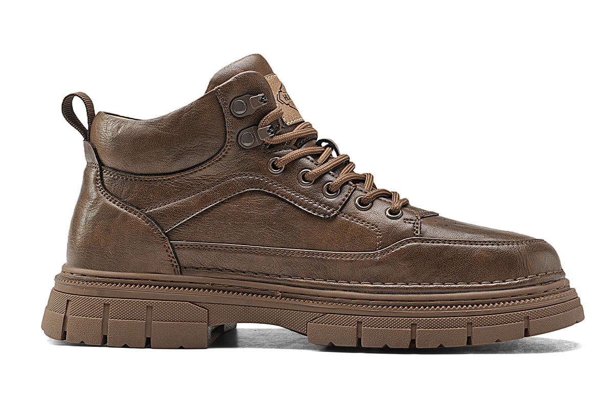 HLA Мужские повседневные кроссовки Mid Top черно-коричневые коричневые, цвет Brown — фото 2