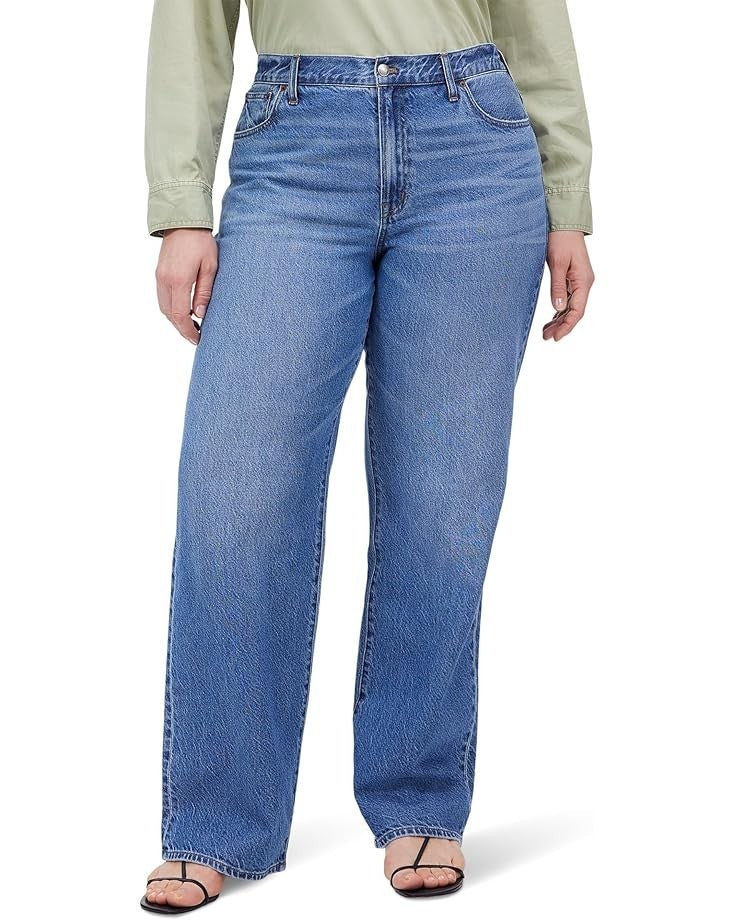 

Женские джинсы Madewell Perfect Vintage, синий деним, хлопковый, широкие брюки, DDR557 Madewell, синий