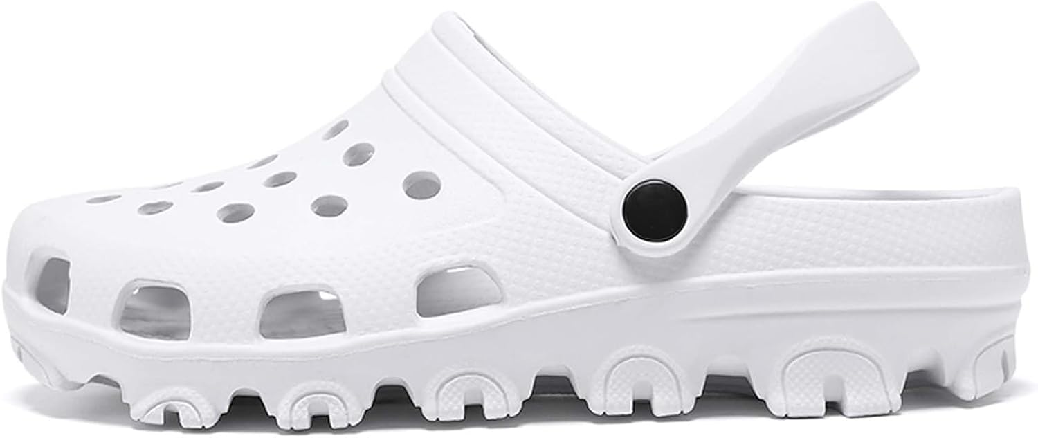 

Мужские повседневные садовые сабо, с поддержкой свода стопы, летние быстро сохнущие легкие сандалии, противоскользящие тапочки для душа, для бассейна, пляжа, дома и на улице Generic, белый