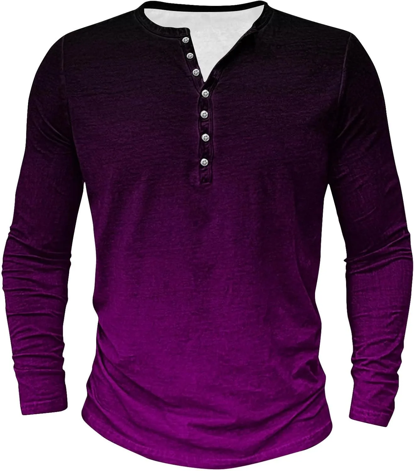 

Градиентная футболка-поло для мужчин с длинным рукавом и 6 пуговицами