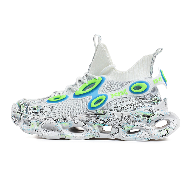 

TOMAY Мужские баскетбольные кроссовки Mid-Top белые галактик синие, цвет White Galaxy Blue