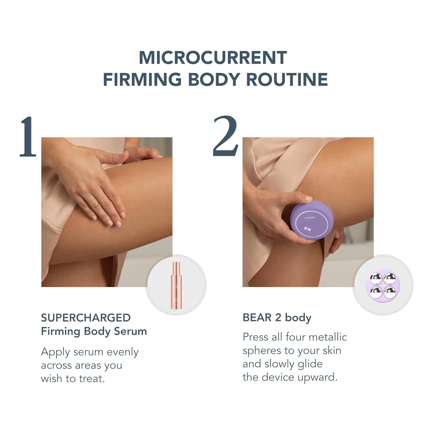 Foreo Bear 2 Body Advanced Microcurrent Sculpting Machine + Conductive Supercharged Firming Serum - массажер от целлюлита и для лимфодренажа, Set — фото 2