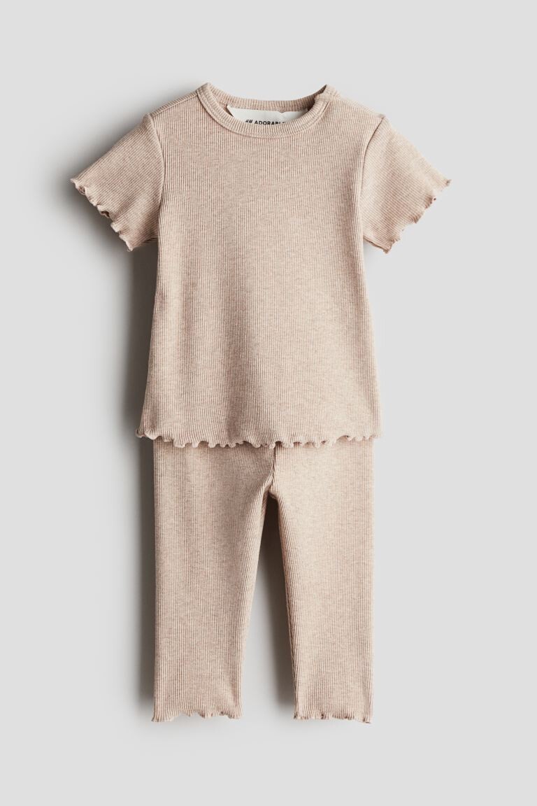 

Костюм-Двойка из хлопка в рубчик H&M, бежевый