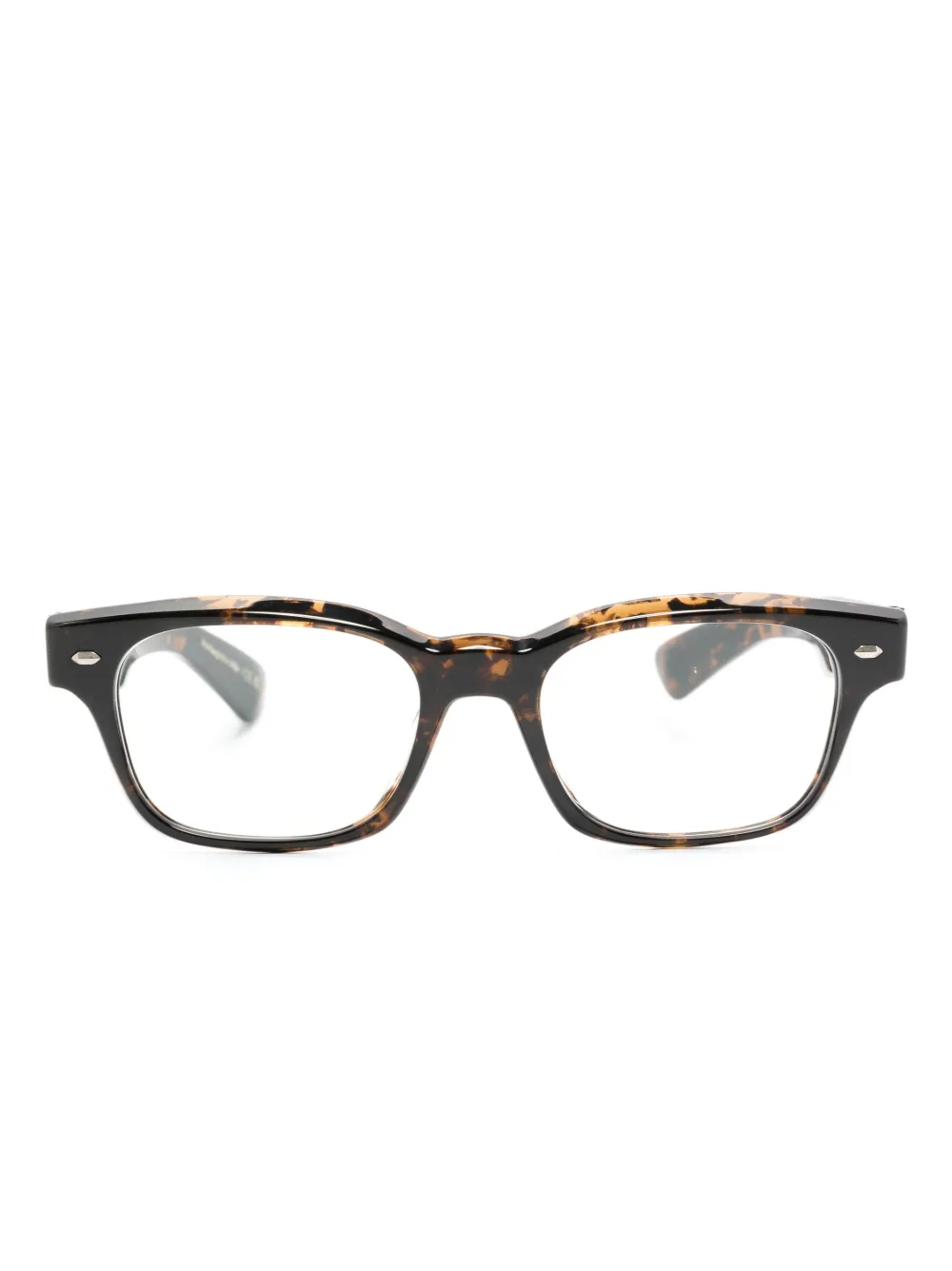 

Очки в прямоугольной оправе черепаховой расцветки Oliver Peoples, коричневый