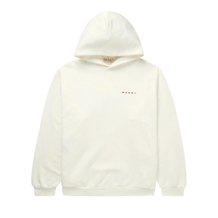 

Худи Marni Wrinkled Logo Hoodie, белый