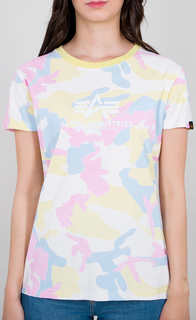 

Футболка Alpha Industries New Camo Basic Ladies T-Shirt, цвет Yellow/Blue
