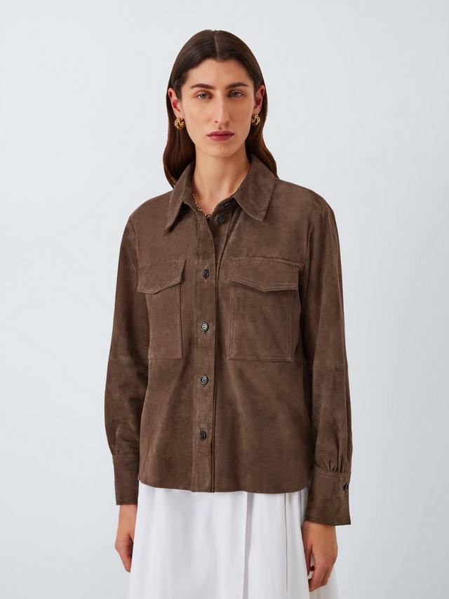 

Джинсовая куртка-рубашка Gioco из замши Marella, Brown