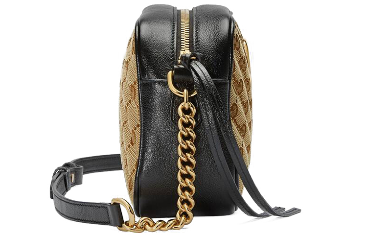 Женская сумка через плечо Gucci GG Marmont из канвы с кожаной отделкой — фото 3