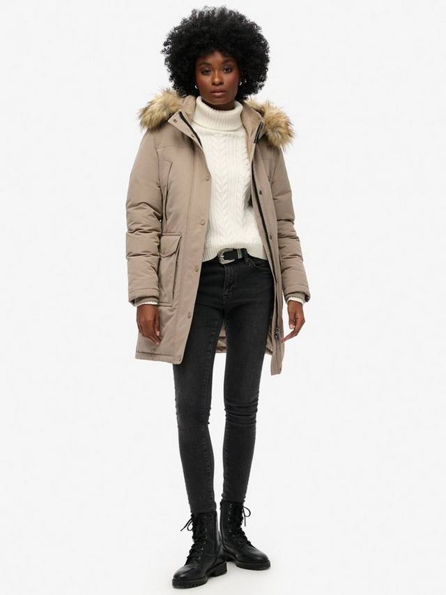 Куртка-парка из искусственного меха everest Superdry, цвет Deep Beige Slub — фото 4