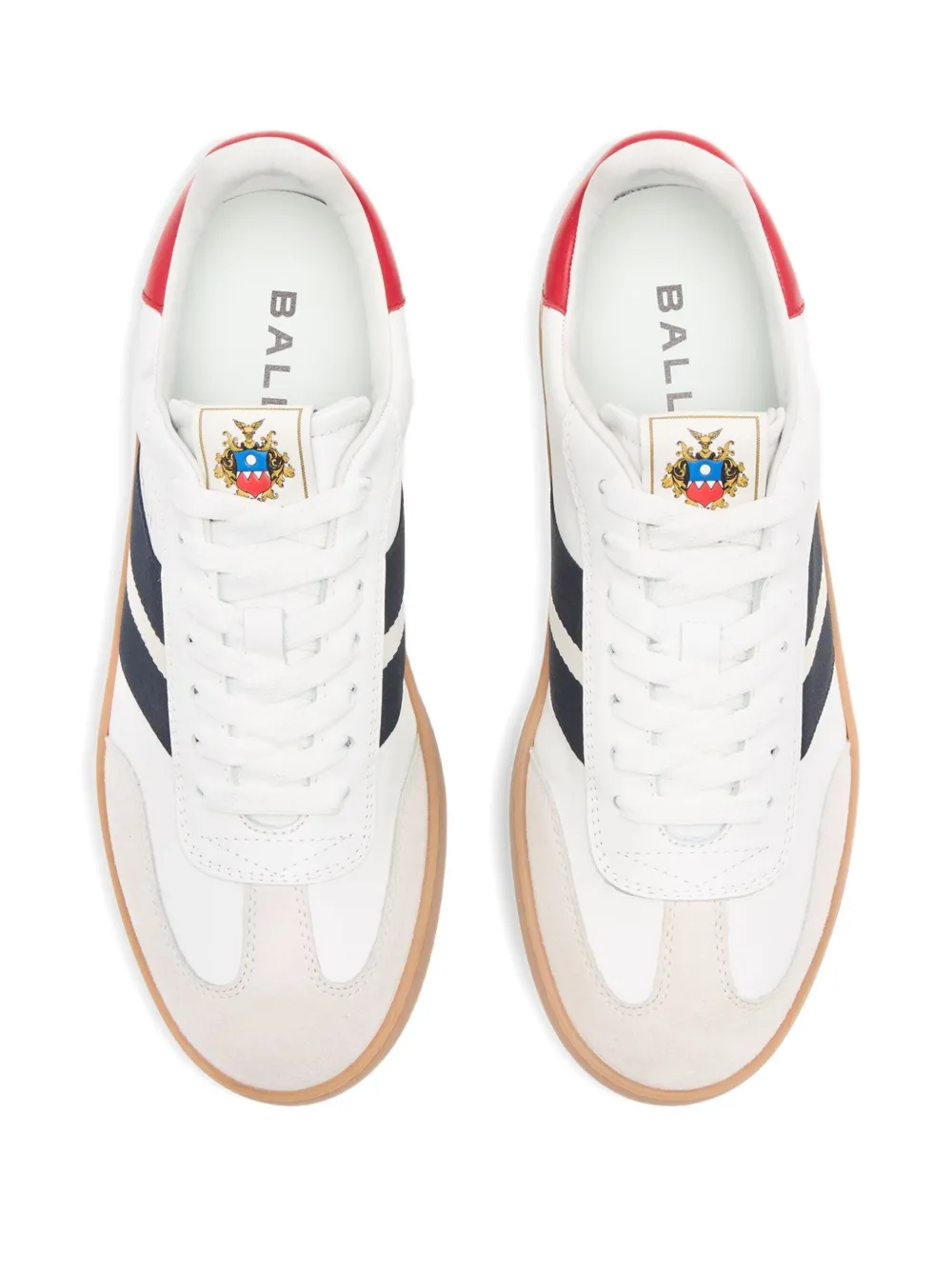 

Кожаные кеды Retro Crest в полоску Bally, белый