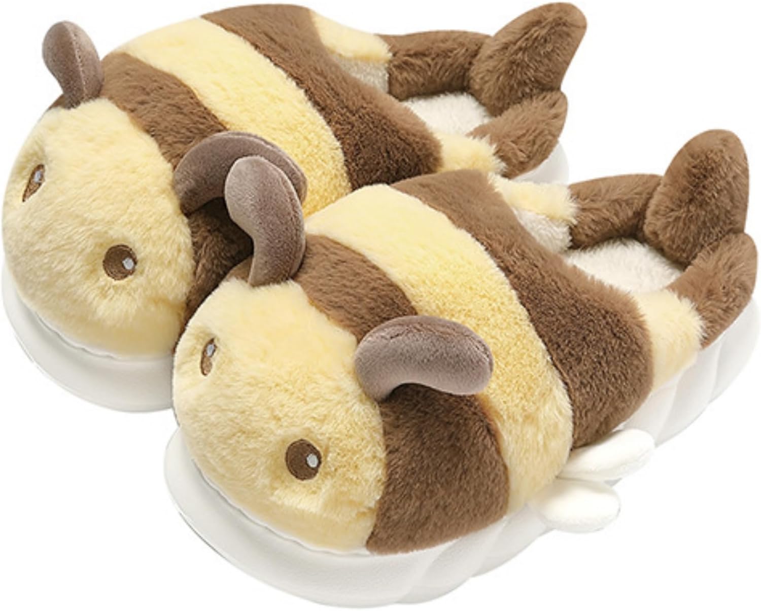 

Женские и мужские милые тапочки Baiyuruodie с пчелкой - теплые, противоскользящие - подарок на день рождения и праздник, желтый