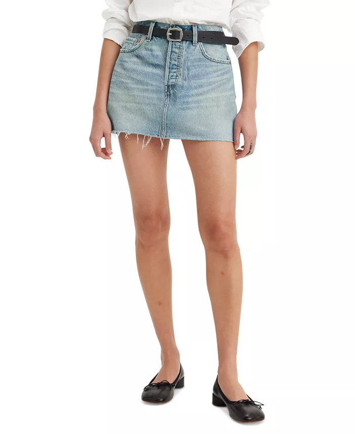

Женская джинсовая юбка Icon из хлопка Levi's, синий