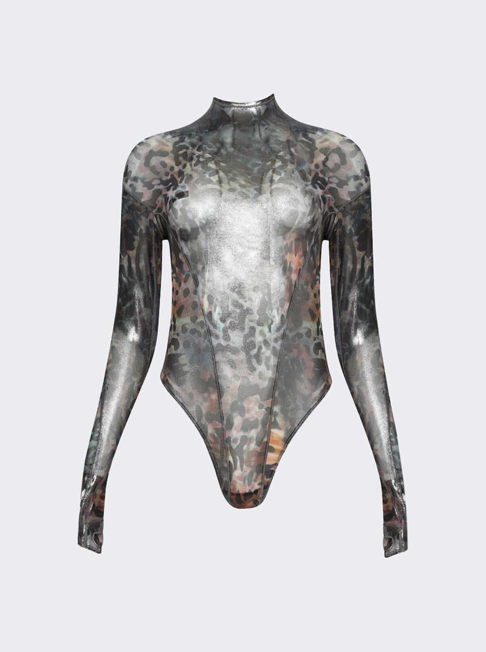 

Боди с принтом Mugler, цвет octopus and silver