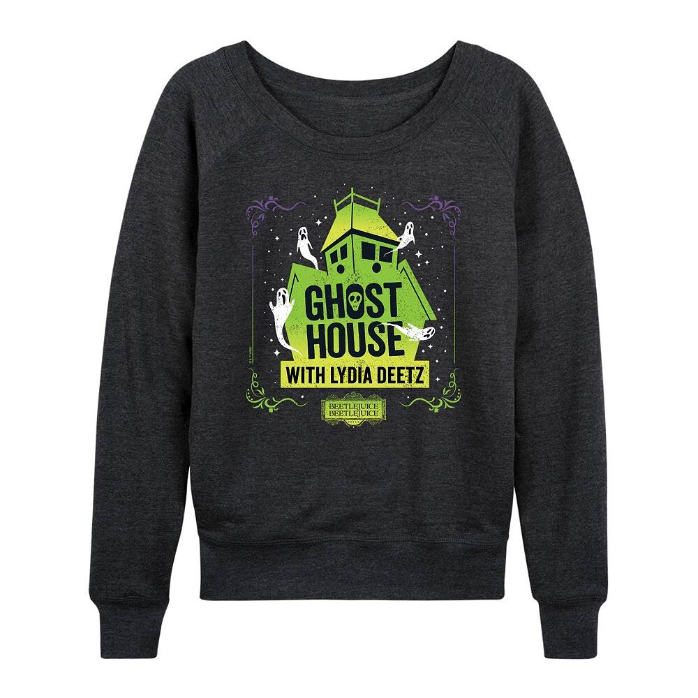 

Женский легкий свитшот из френч-терри Beetlejuice 2 Ghost House с Лидией Licensed Character, цвет Heather Charcoal