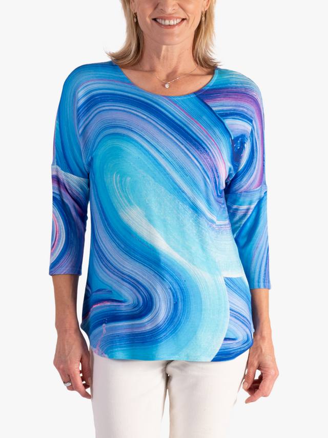 

Топ-батвинг с принтом wave chesca, Blue