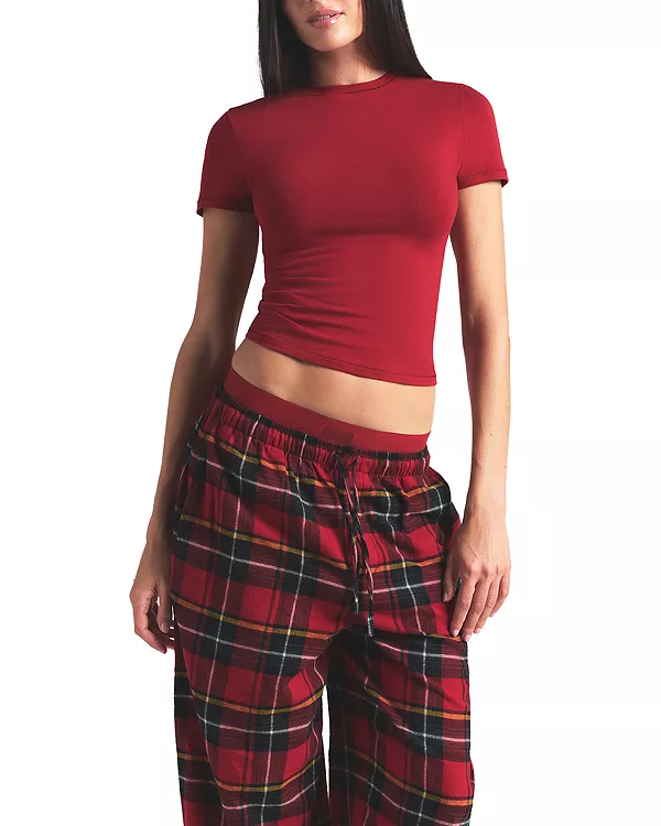 

Футболка из хлопкового трикотажа Skims, красный