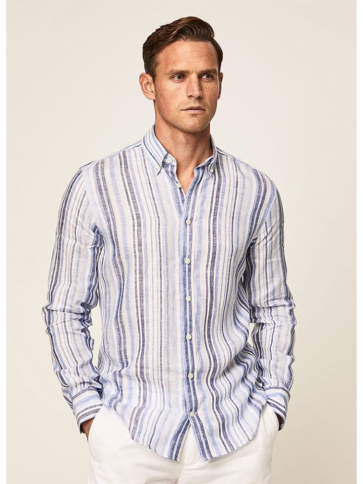

Рубашка Hackett London, цвет weiß/hellblau/blau