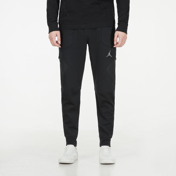 Брюки men's jordan as j df sprt stmt flc pant casual breathable sports knit long pants/trousers black Nike, черный — фото 3