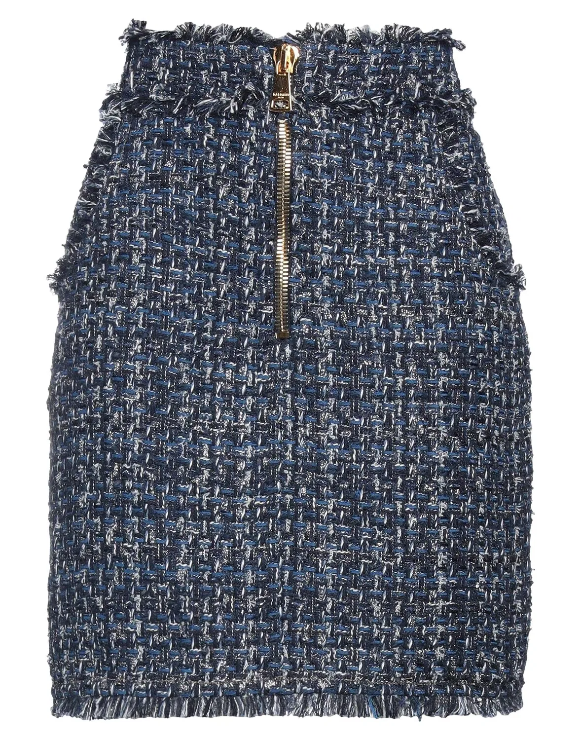 Юбка мини твидовая Balmain синяя