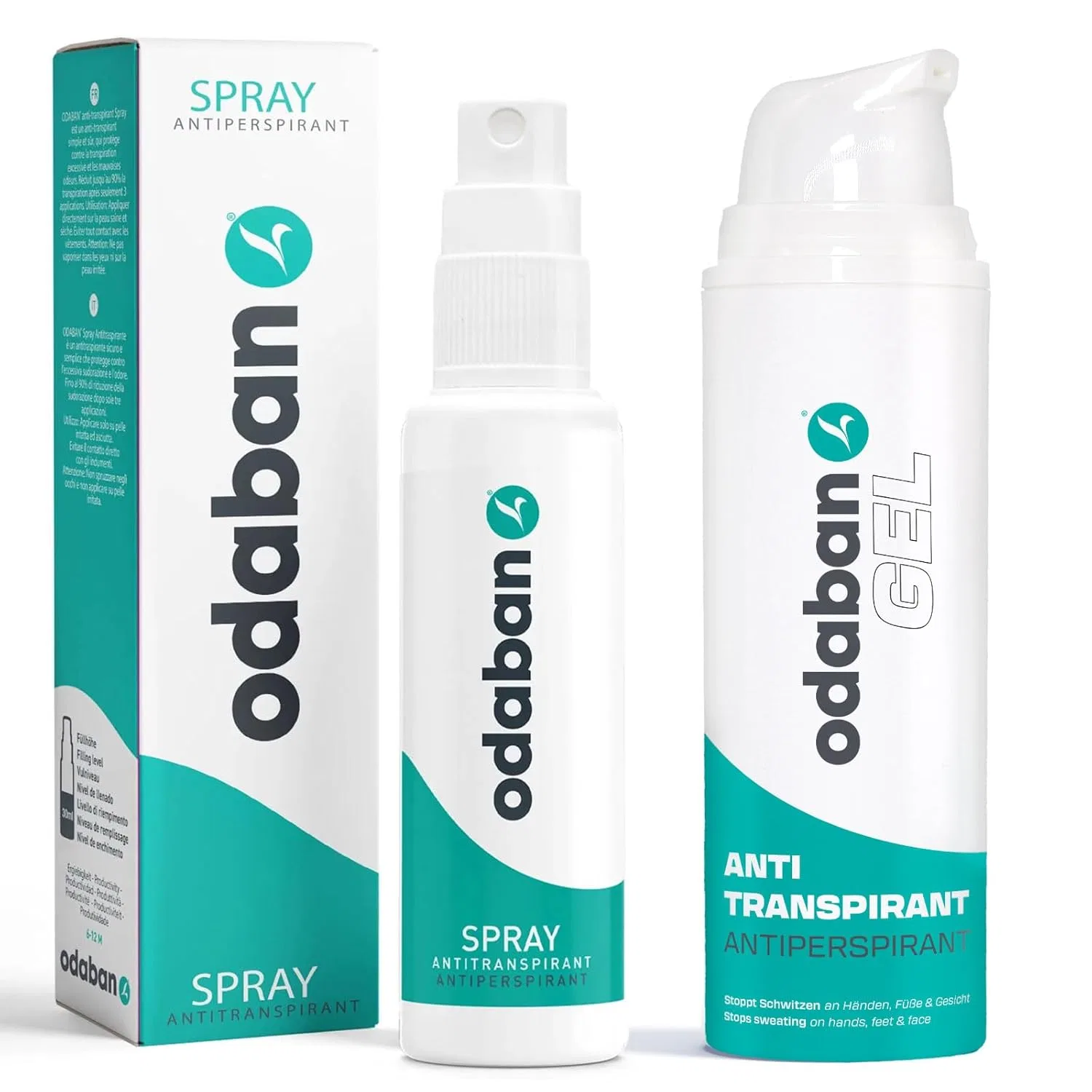 Набор антиперспирантов Odaban: спрей и гель для защиты от пота Odaban Antiperpspirant