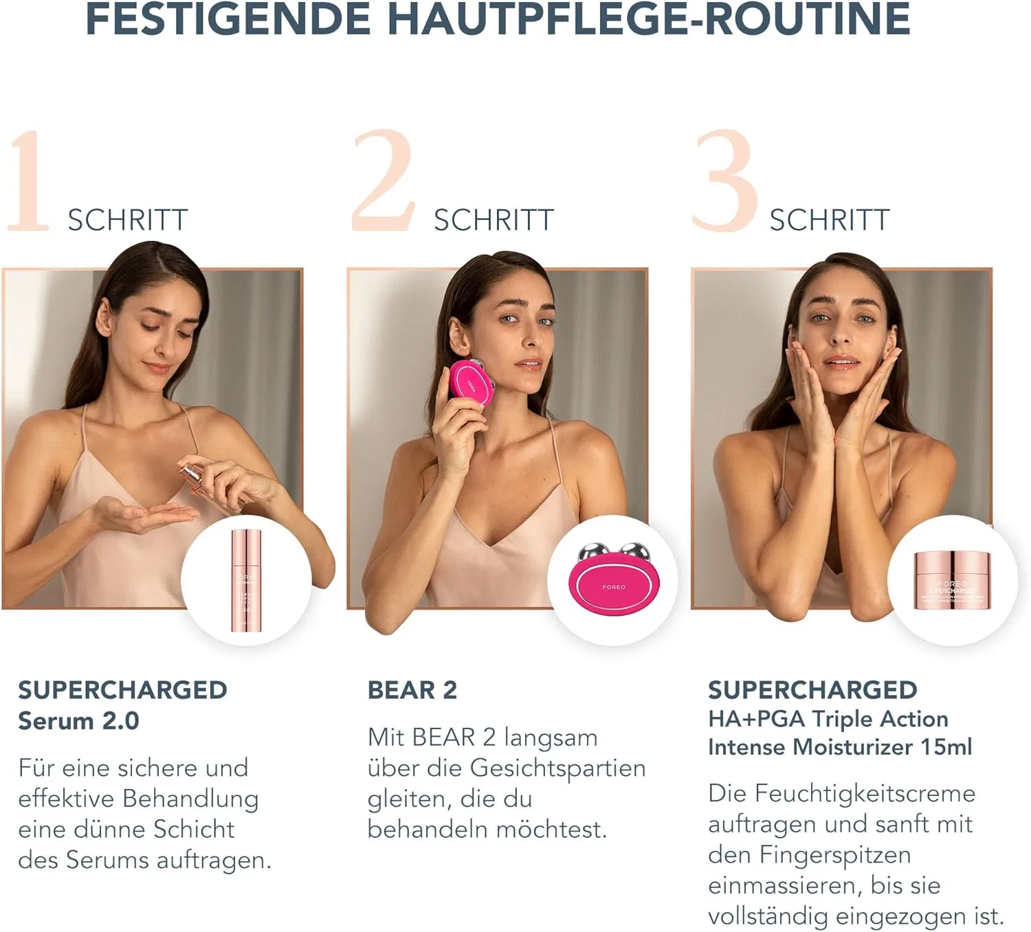 Набор для подтяжки лица FOREO Total Facelift Set с микротоковым массажером Bear 2 Foreo, Fuchsia — фото 2
