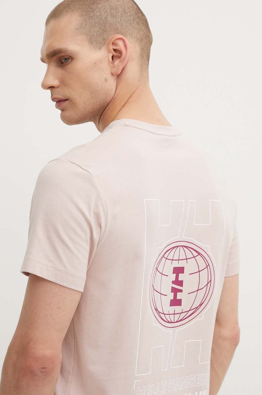 

Хлопковая футболка Helly Hansen, розовый