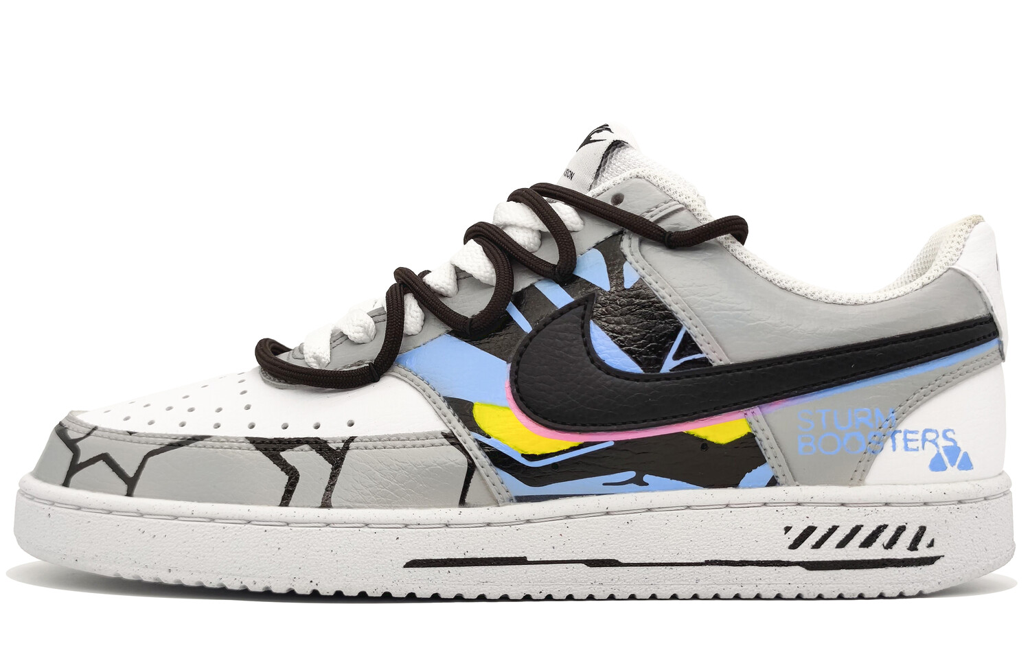 

Кроссовки Nike Court Vision 1 Skateboarding Shoes Women's Low-top Black, Yellow, Pink, серый/синий