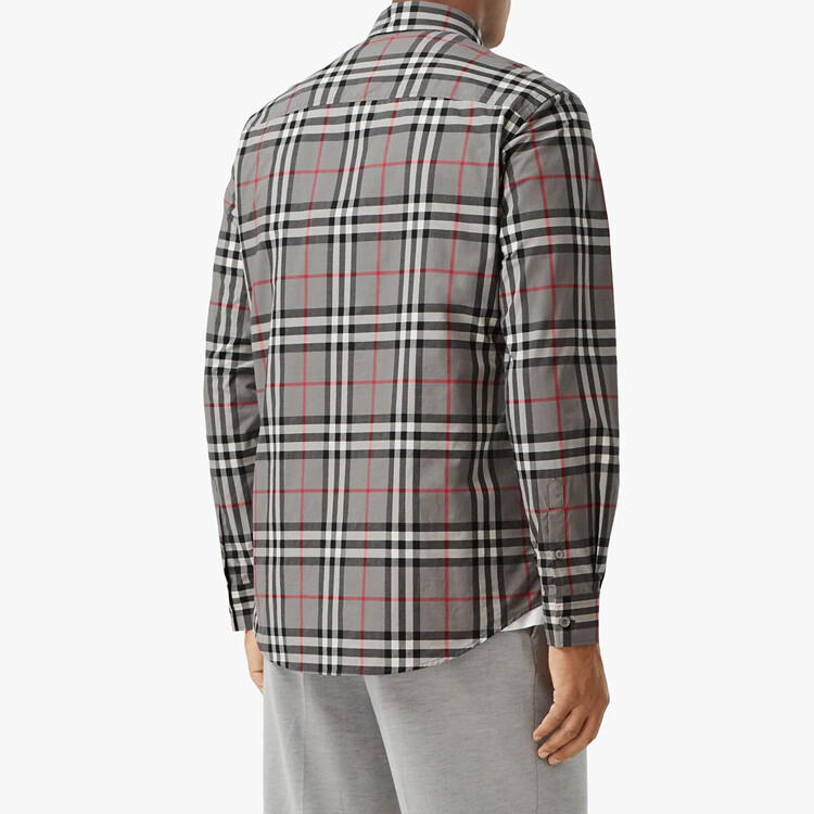 Рубашка мужская Burberry, серый — фото 3