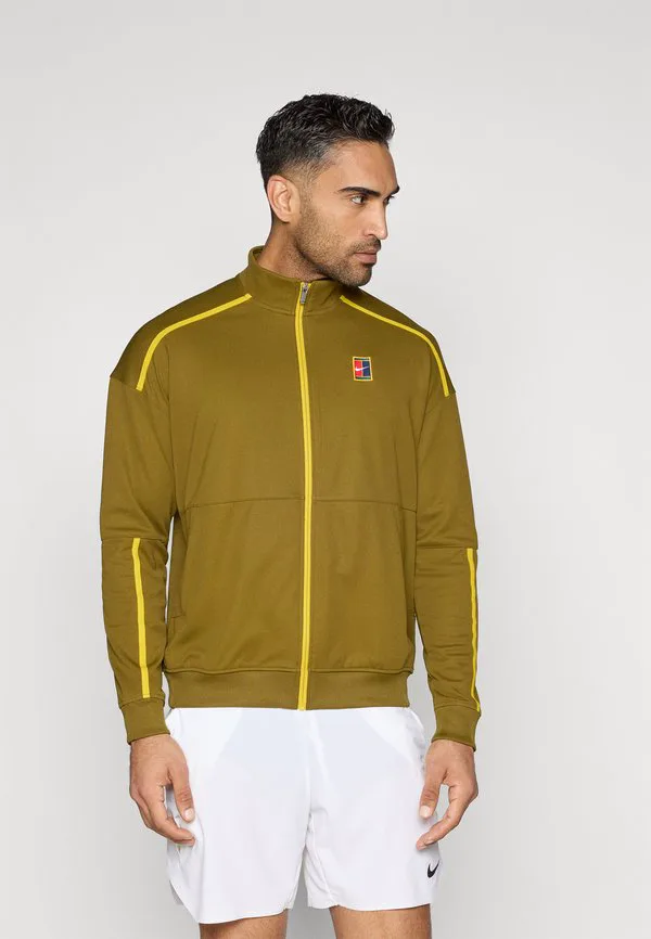 Куртка-Бомбер nikecourt heritage на молнии Nike Performance, Olive Flak/Saffron Quartz