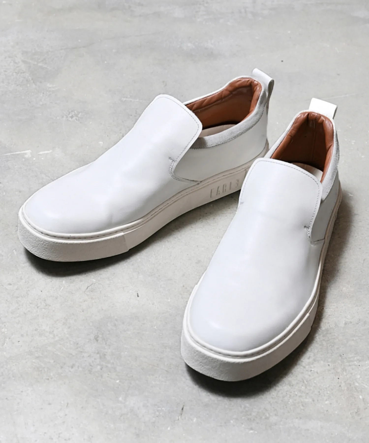Мужские кожаные слипоны EARLE Drapeslip-on белые
