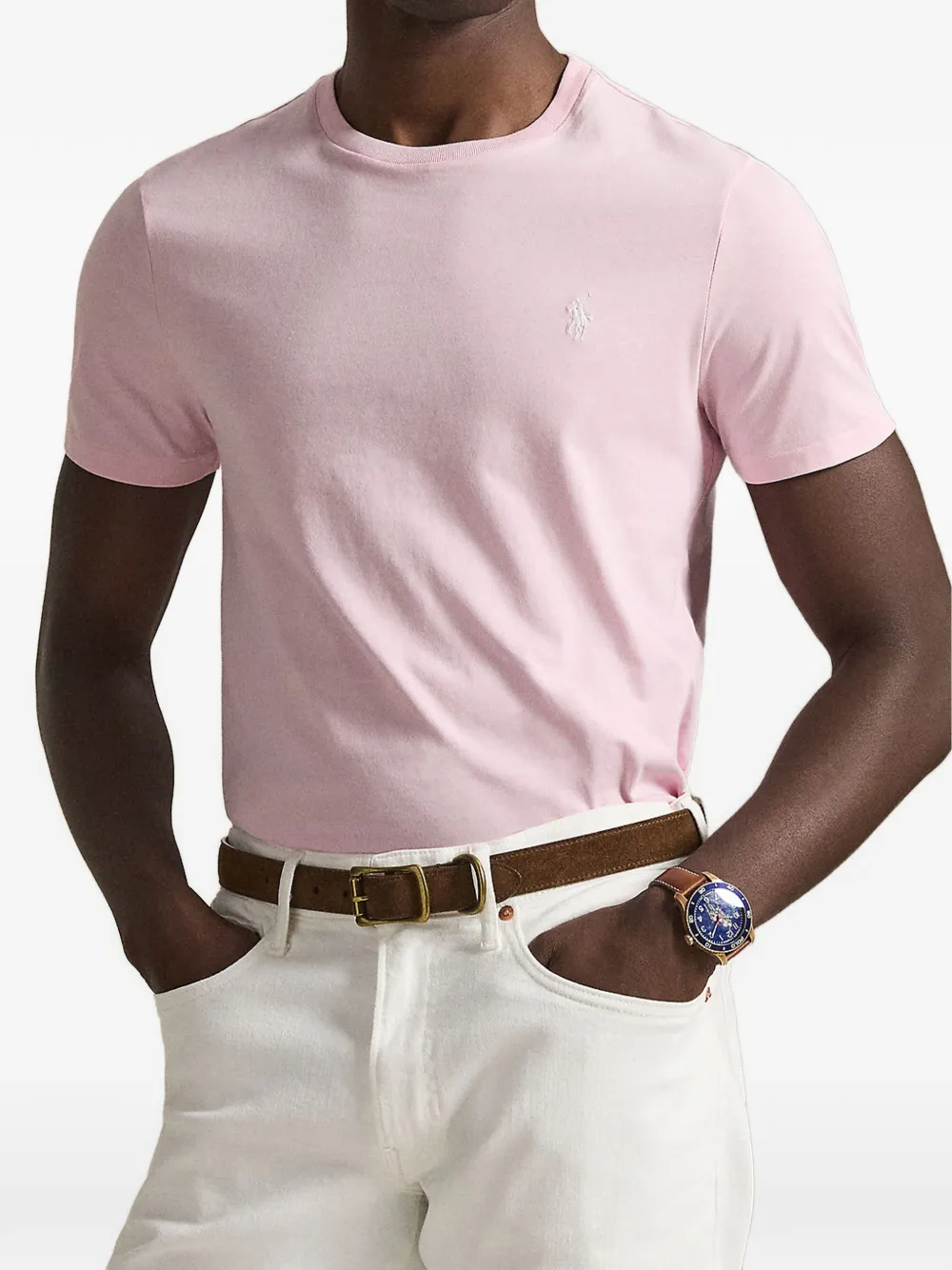 Хлопковая футболка с вышивкой Polo Pony Polo Ralph Lauren, розовый — фото 2