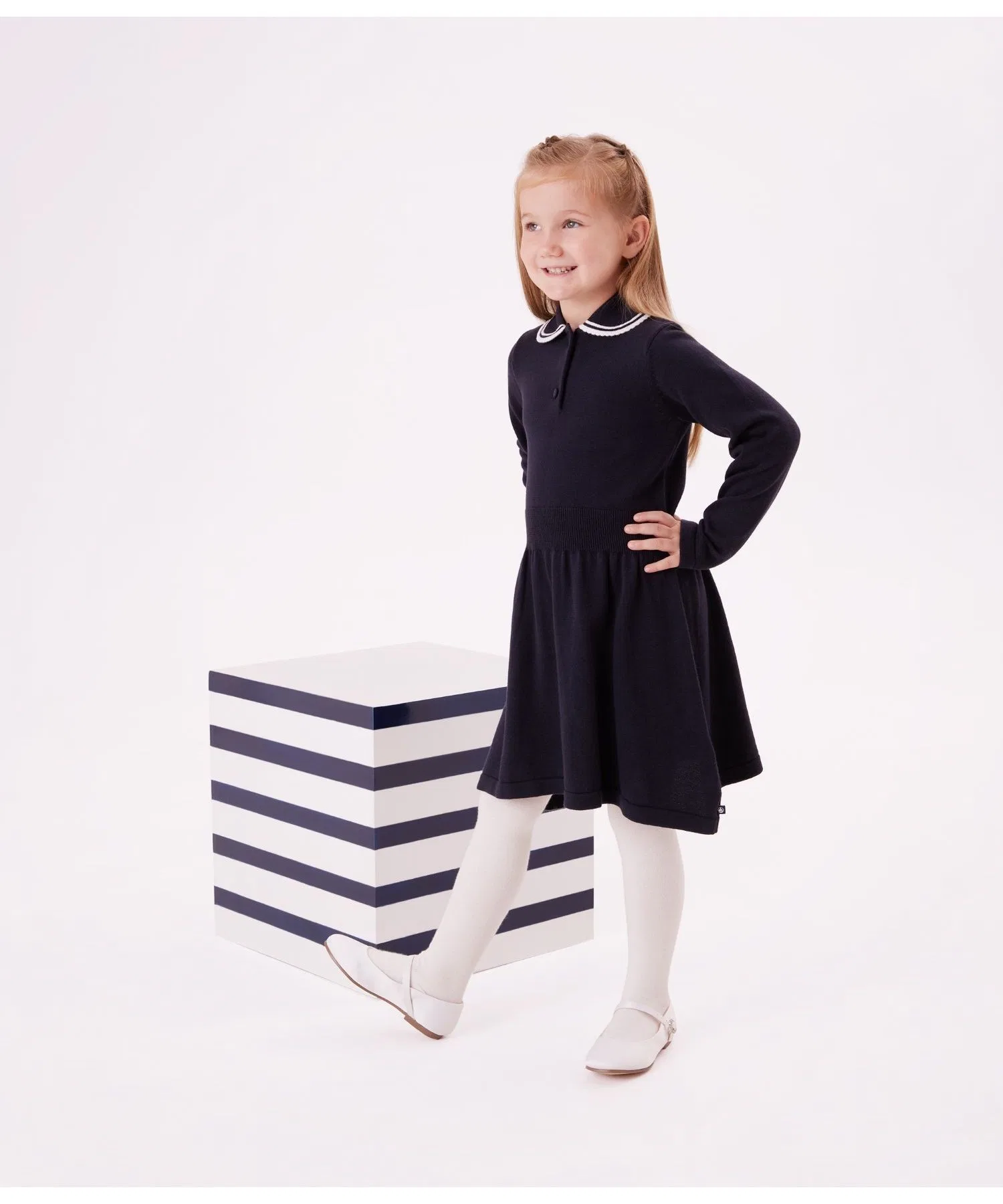 Детское платье PETIT BATEAU трикотажное тёмно-синее