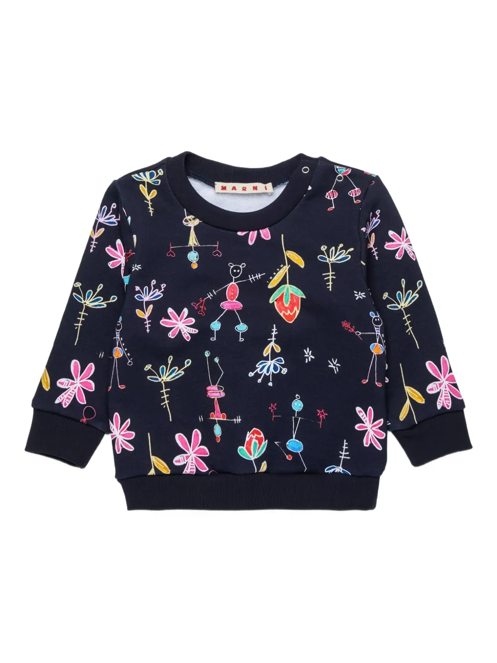

Толстовка с цветочным принтом Marni Kids, синий