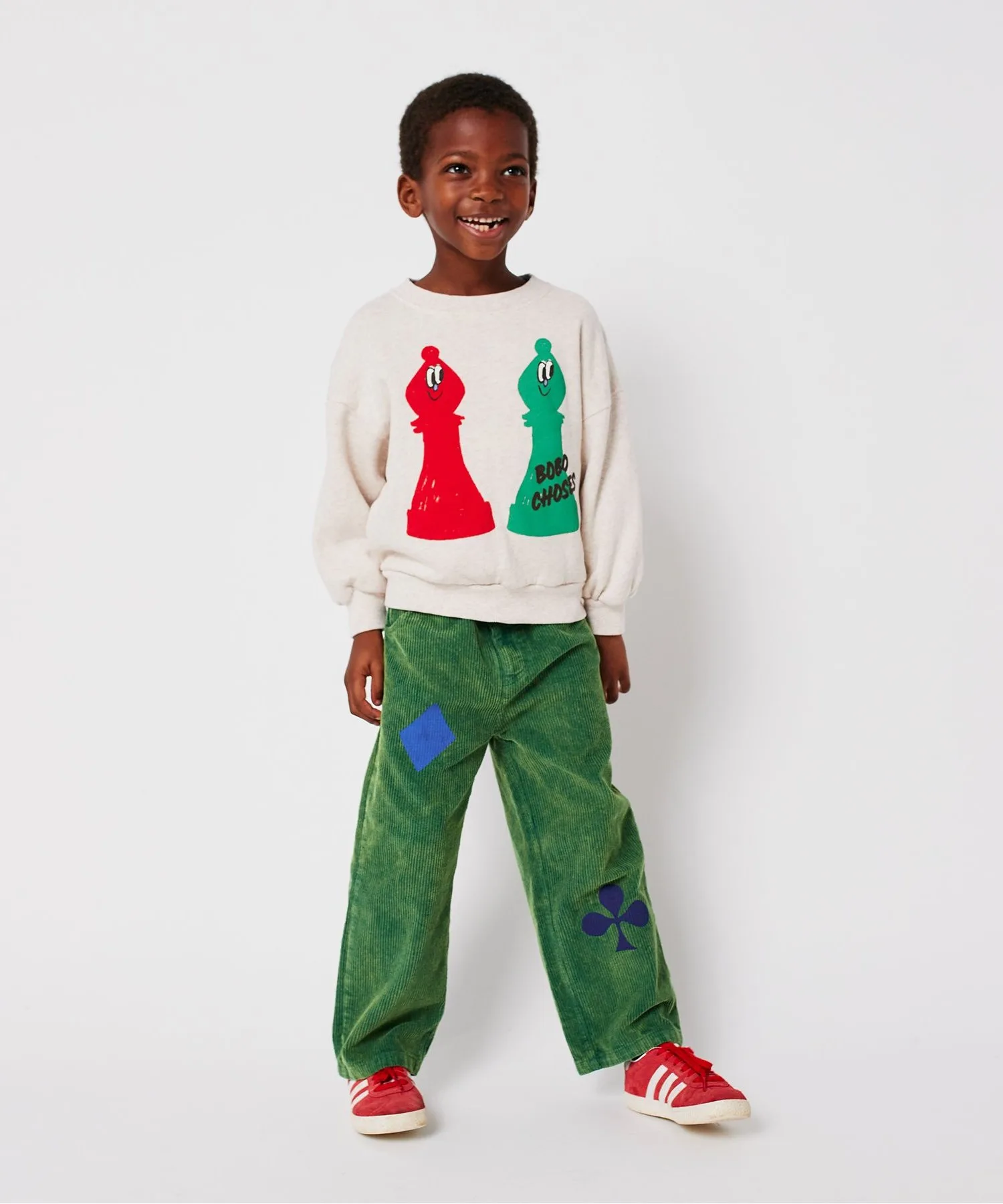 Детские штаны из вельвета Joker corduroy BOBO CHOSES зелёные — фото 2