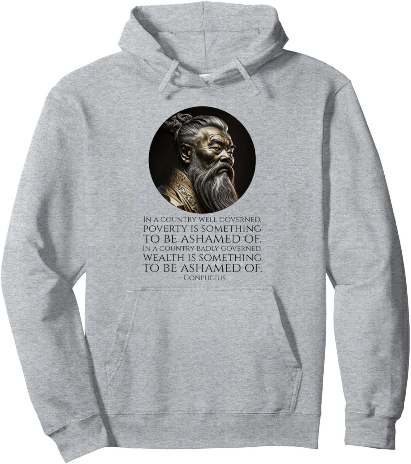 

Древнекитайская философия - Павлинизм - Толстовка с цитатами о павлинах Confucius Ancient Chinese Philosophy Quotes, серый