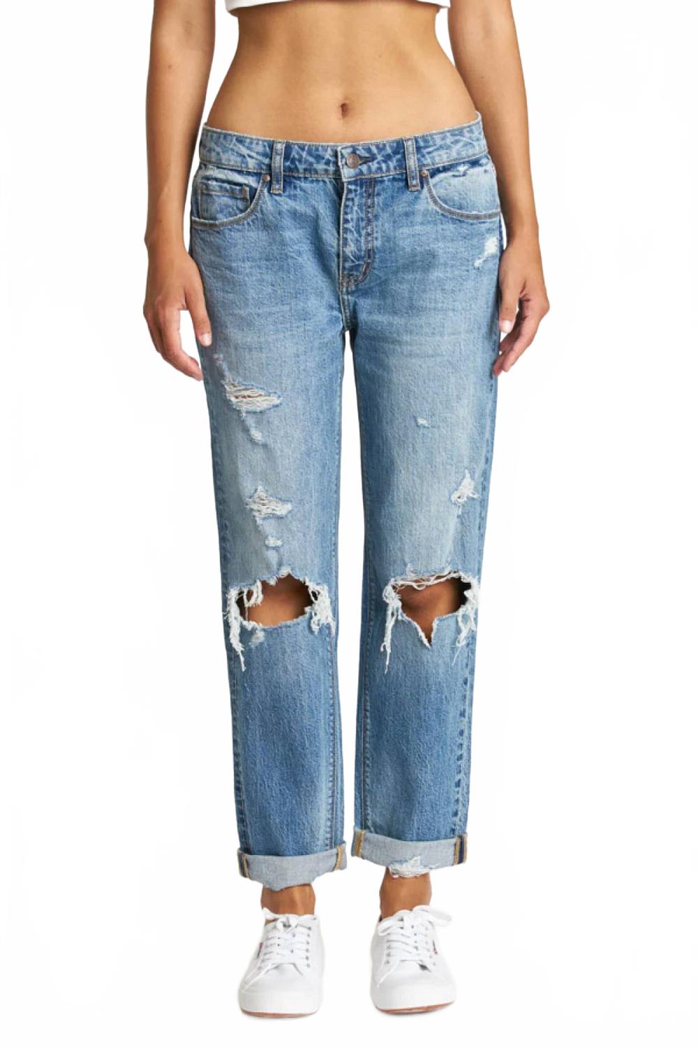 

Джинсы Ghosted Mid Rise Girlfriend в среднем дениме Eunina, Medium Denim