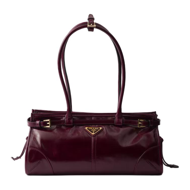 

PRADA Сумка женская средняя Calfskin бордово-красная