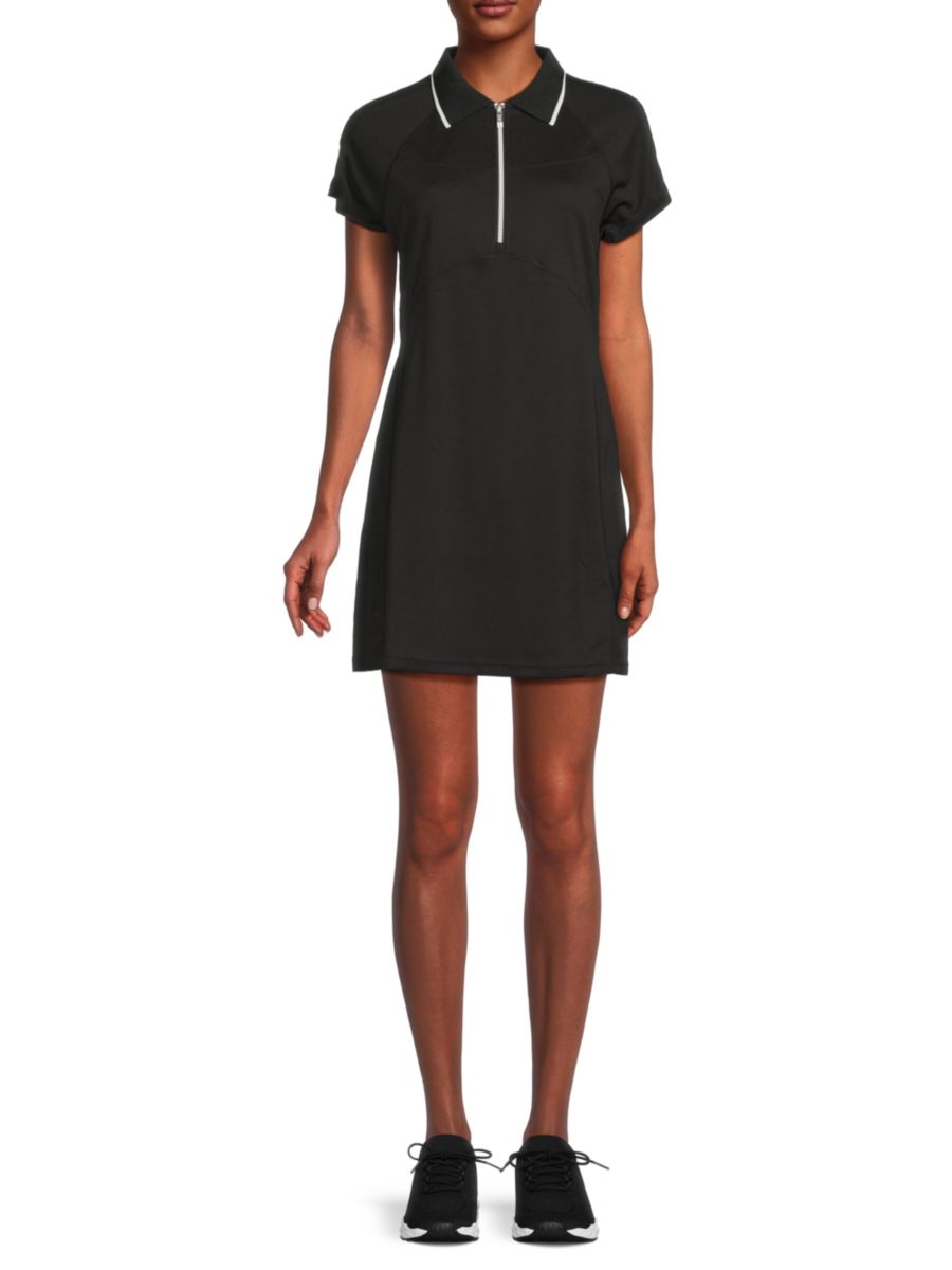

Мини-платье с воротником-поло DKNY Sport, черный