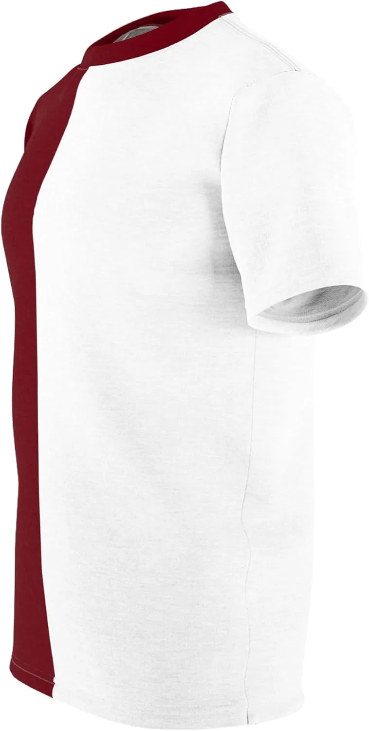 Футболка активная Half Burgundy & Half White, GENERIC, White Stitching — фото 4