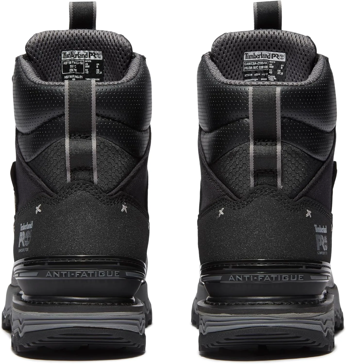 Мужские ботинки Timberland PRO 6 Boondock Ultralight с композитным носком, водонепроницаемые и противоскользящие, черный/серый — фото 4