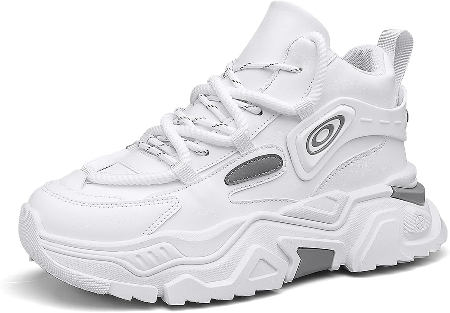 

Мужские модные кроссовки высокие для ходьбы, спортивные и повседневные кроссовки, массивные кроссовки для мужчин Spwagym, белый